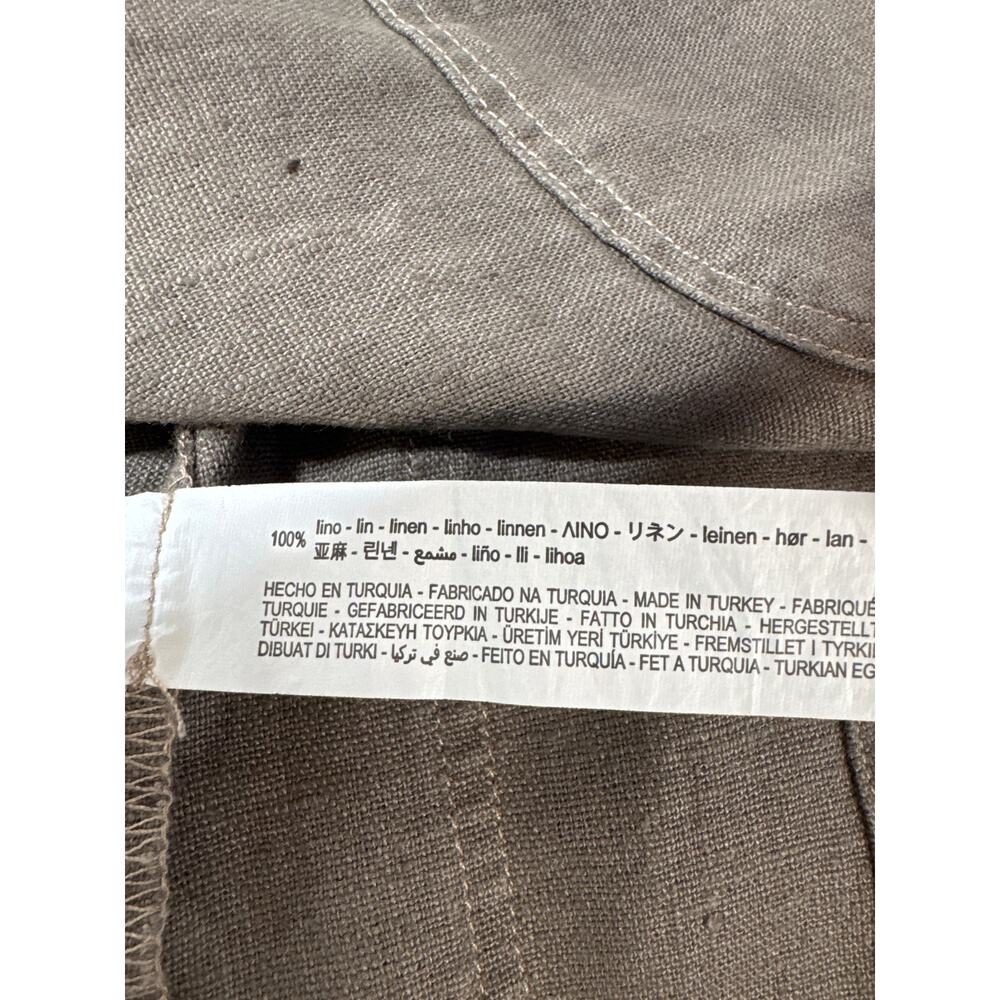 Zara Brown 100% Linen Rustic Relaxed Utility Long Coat Size Large Front Button - Picture 8 of 9